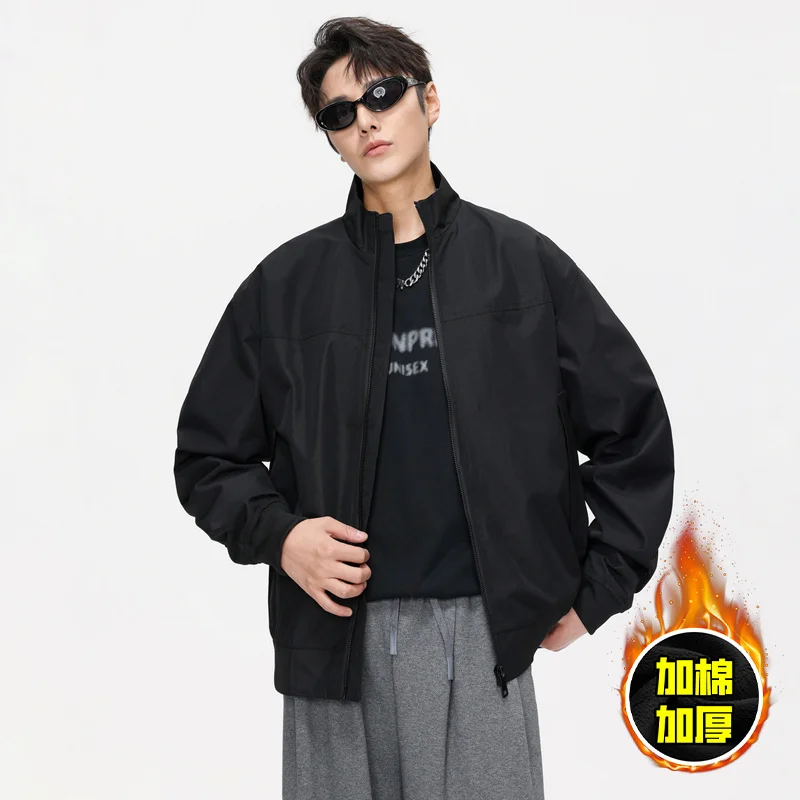 ملابس قطنية للرجال من GIOIOM، سترة شتوية رجالية غير رسمية بسيطة بياقة واقفة لعام 2025، سترة عصرية عالية الشارع #3