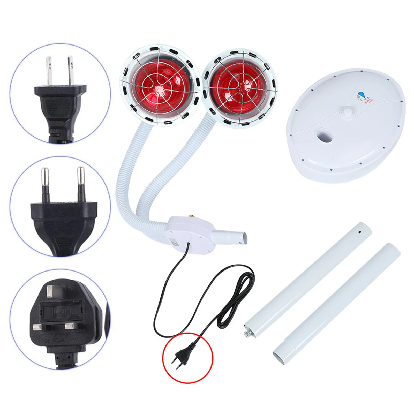 

Double Head Adjustable Infrared Light Heating Therapy Floor Stand Beauty Treatment Lamp