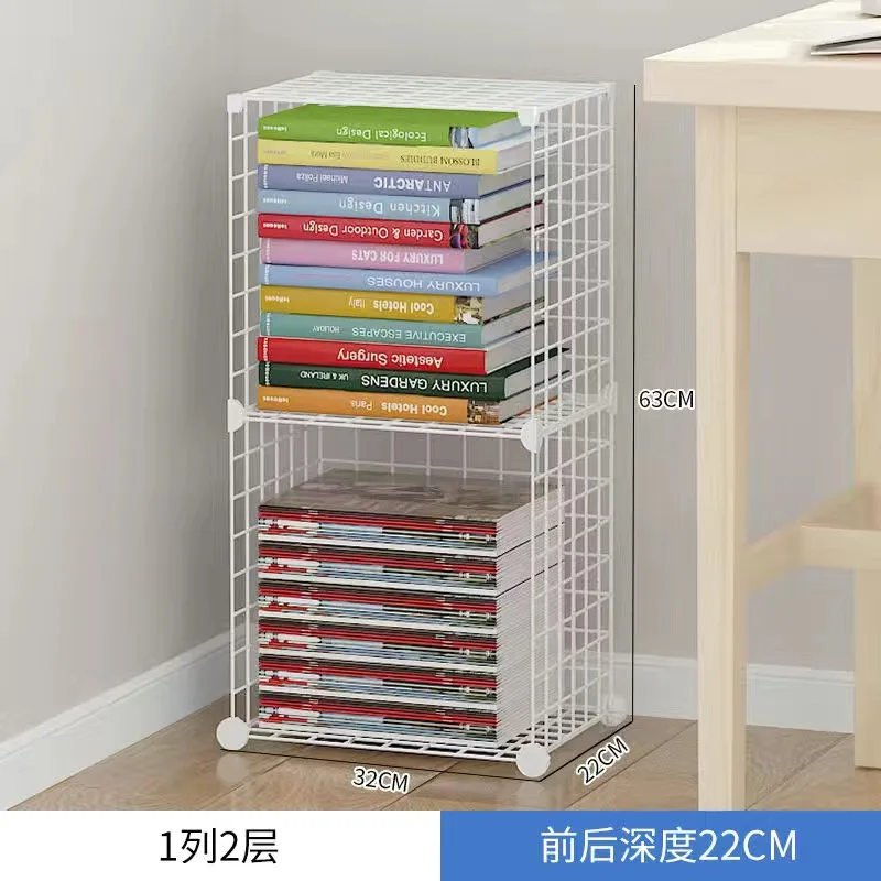 2 Piece Storage Wire Stackable Cube Set, Easy Assemble Metal Storage Shelves Bookshelf