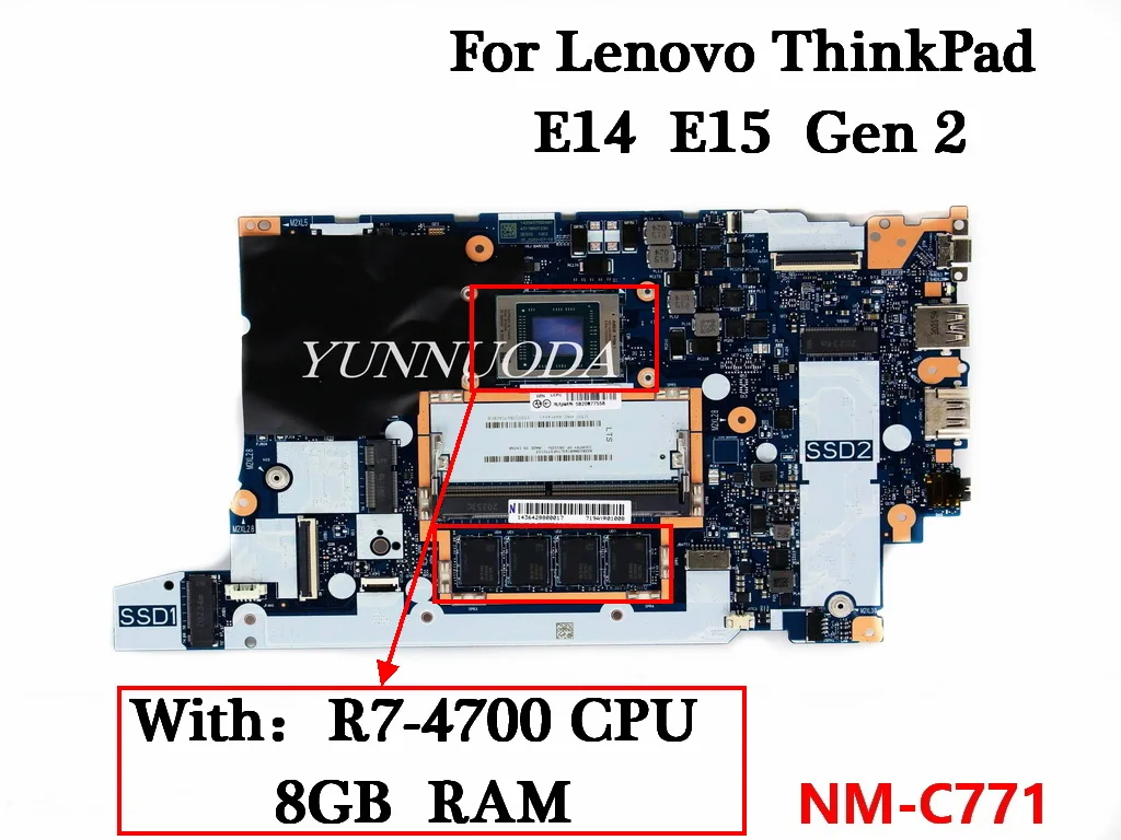 GE420 GE520 NM-C771 For Lenovo ThinkPad E14 E15 Gen 2 Laptop