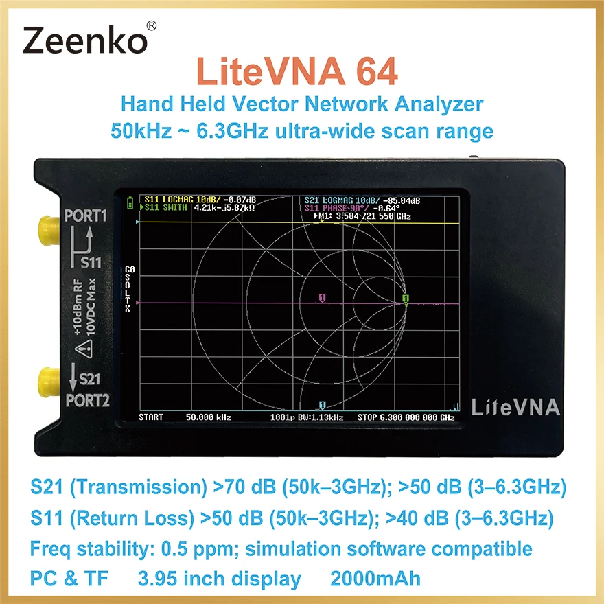 【新品同様・数回使用】LiteVNA 6GHzベクタネットワークアナライザー LiteVNA-64 — スイッチサイエンス