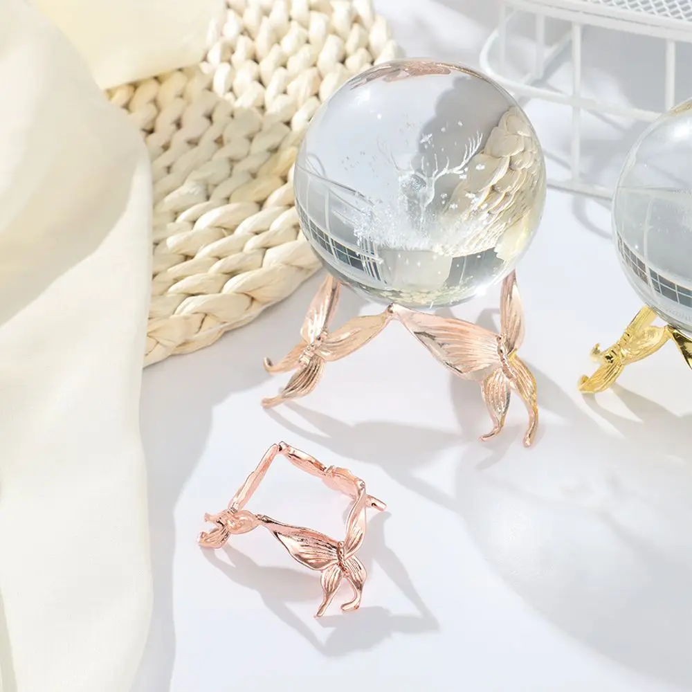 Metal Ornaments Photography Props Crystal Ball Display Stand Butterfly Display Base Holder Sphere Home Decoration