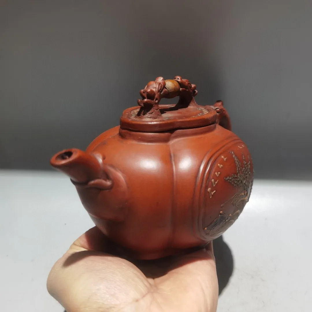 Yixing Teapot Purple Clay Pot Pine and cypress pattern Erlong Shougai Dragon Mouth Pot Teapot Kettle Tasting tea ceremony