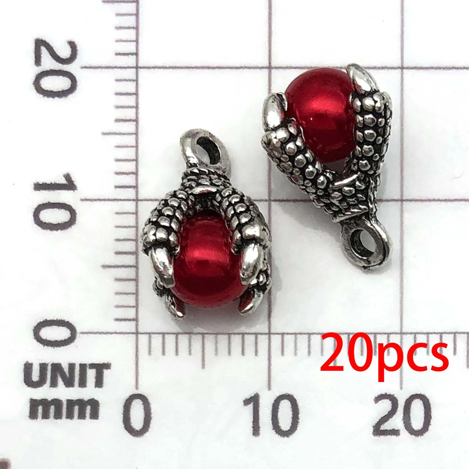 20pcs Colorful Alloy Dragon Claw Charms