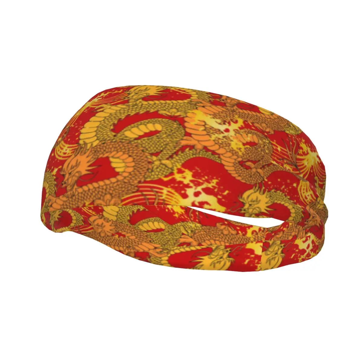 Headband Dragon And Golden Waves Headwrap Hairband for Tennis Gym Fitness Headwear Hair Accessories