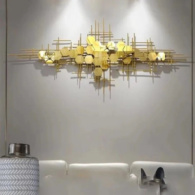 150 * 69 cm generous novel design light luxury wall hanging art iron decoration gold metal wall hanging