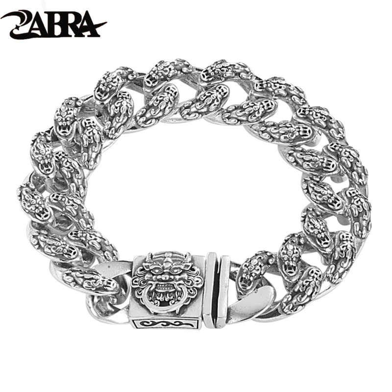 ZABRA S925 Silver Pixiu Bracelet for Men's Coarse Hip Hop, Small and Luxury, High End Handicraft, New Style