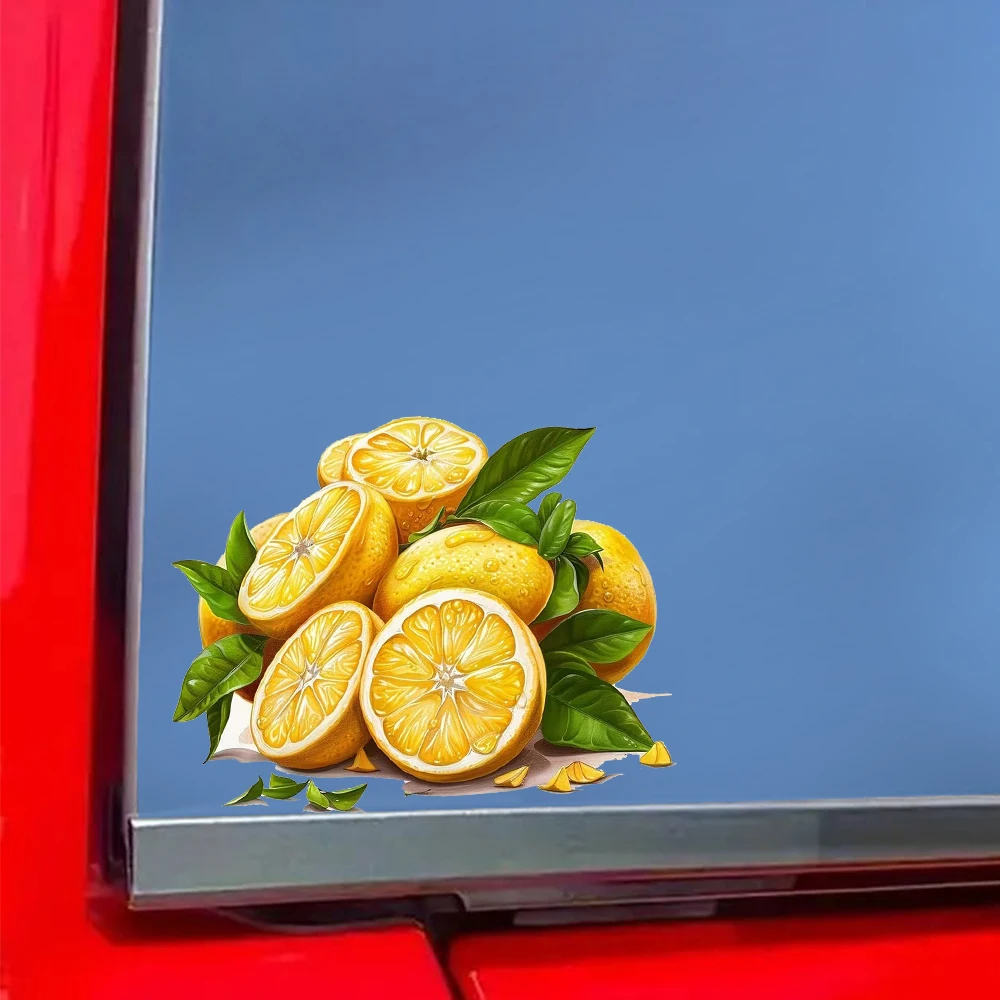 QT2552#Lemon Fruit Stickers Waterproof Car Decorative Decal, Suitable for Cars, Laptops, Bumpers, Glass Window Sticker