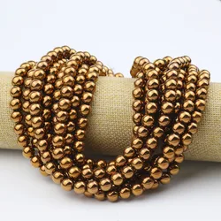 Antique Copper Color Smooth Round Hematite Stone Loose Beads 2/3/4/6/8/10mm For Jewelry Making Bracelet Earrings DIY Accessories