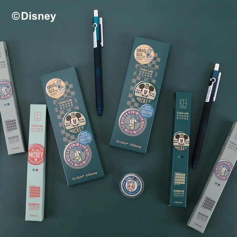 

20PCS Disney Gel Pen Mickey Family Press Water Pen 0.5mm Replaceable Water-based Bullet Roller Pen Office Signature Pen