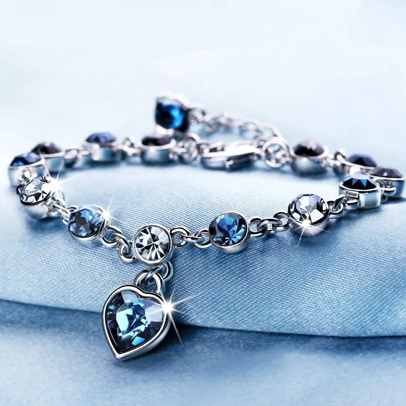 Zhenrong Foreign Trade Hot-selling Fashion High-quality Crystal Romantic Love Bracelet Women's Korean Version Jewelry