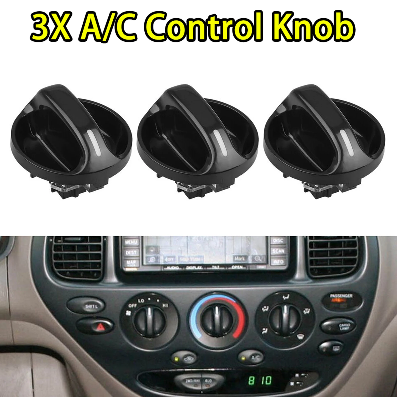 

Heater Aircondition Control Switch Knob 3x For Toyota Tundra 2000 2001 2002 2003 2004 2005 2006 55905-0C010 Car Replacment Parts