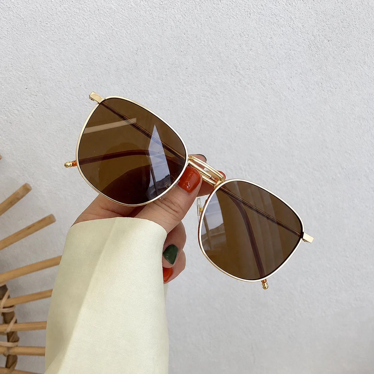 Polarized Sunglass Square Full Rim Sunglasses Uv400 Sunglasses Full Rim Metal Frame Sunglasses For Fashion Matching Traveling