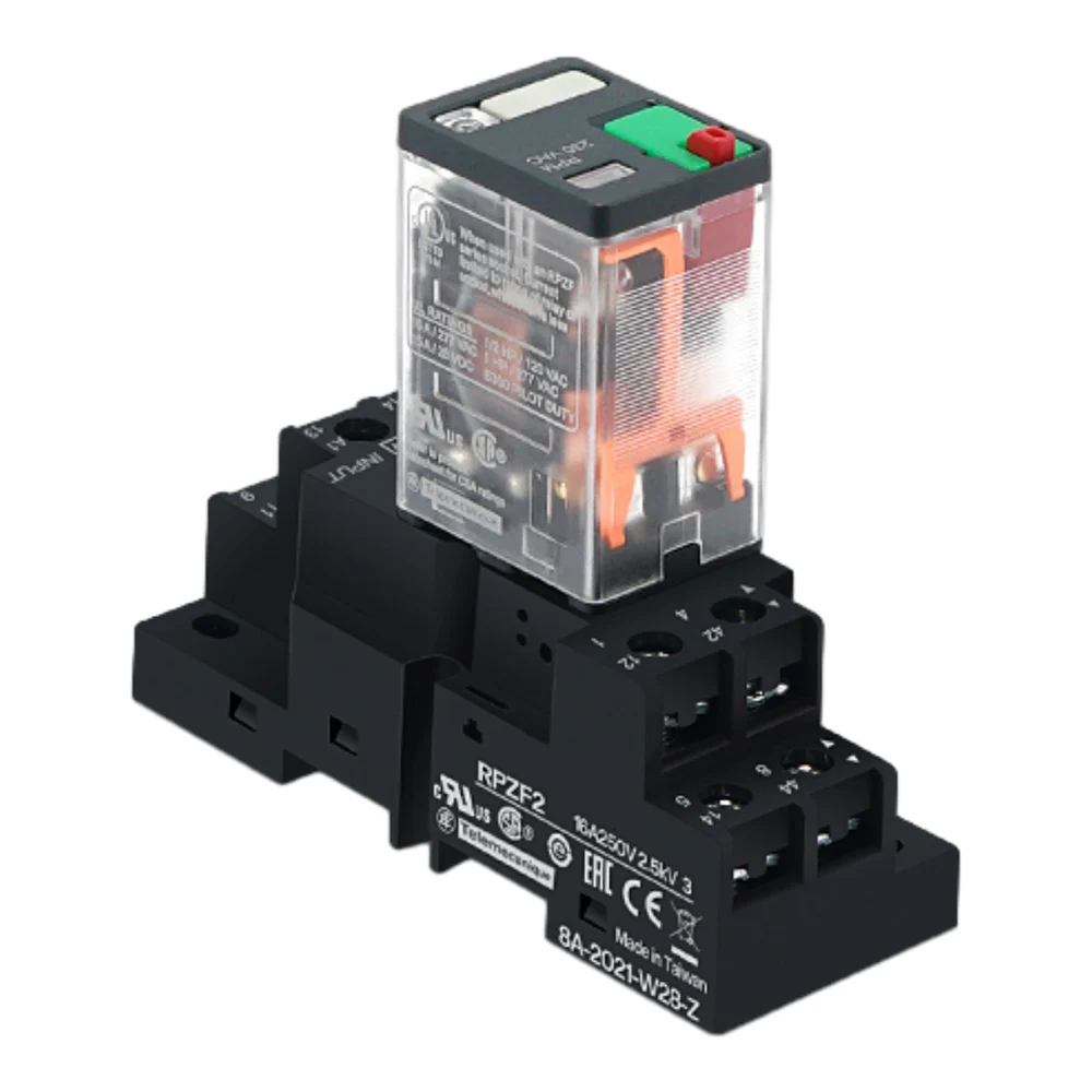 Original NEW 15A Big 8Pin 2NO 2NC Intermediate Relay for Schneider RPM22BD RPM22P7 DC24V AC230V with Base/RPZF2