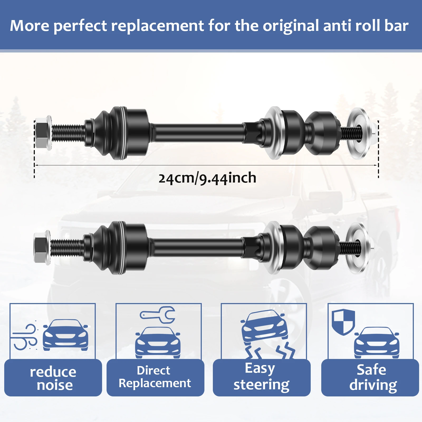 2Pcs Front Stabilizer Bar Link Compatible for 2005 2006 2007 2008 Car Durable Steel Front Sway Bar Link Front Sway Bar End Link