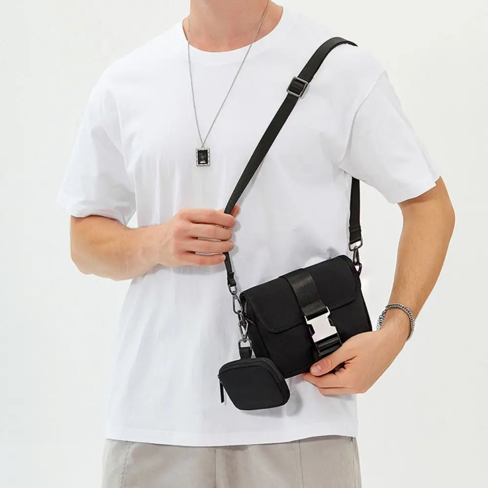 

Oxford Cloth Men's Messenger Bag Large Capacity Black Waterproof Shoulder Bag Japanese Style Multi Functional