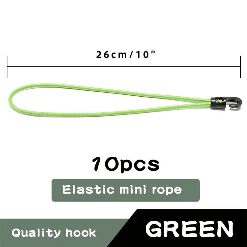 10Pcs Elastic Bungee Cord Set Tied Rope High Elasticity Luggage Straps Rope for Bikes Tie Downs Camping & Cars Cord Tie