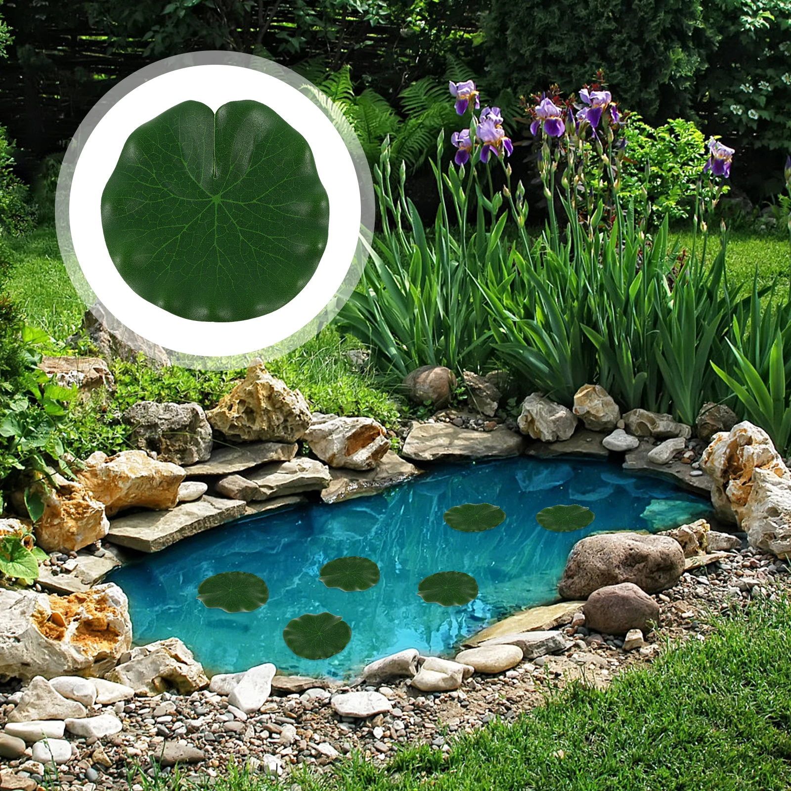 

10Pcs Lotus Leaf Pond Decoration 10cm Simulation Eva Durable Lightweight Duckweed Ornament Fish Tank Aquariums