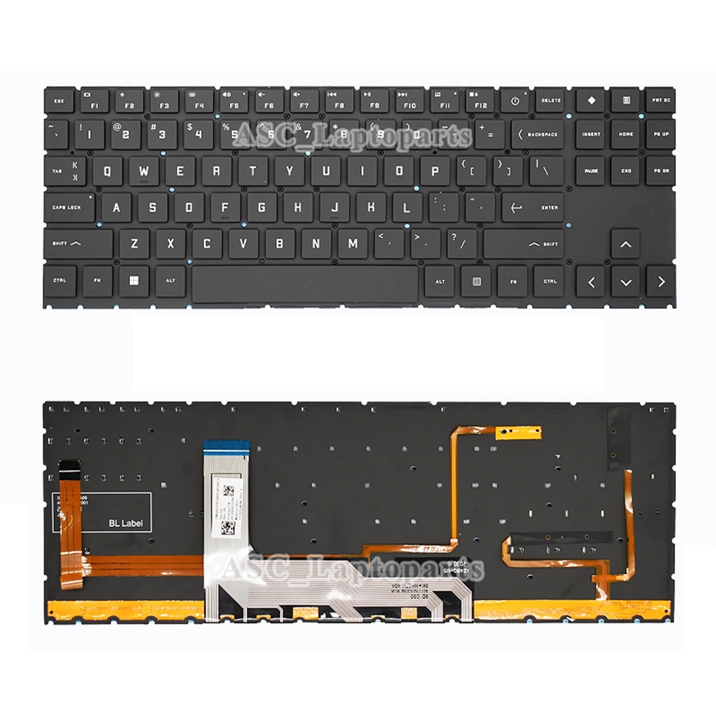 Imagem -04 - Teclado dos Eua Qwerty para hp Omen 15-ek0000 15-ek1000 15-ek1005tx 15-ek1006tx 15-ek1008tx 15-ek0054tx 15-ek0055tx Retroiluminado Novo