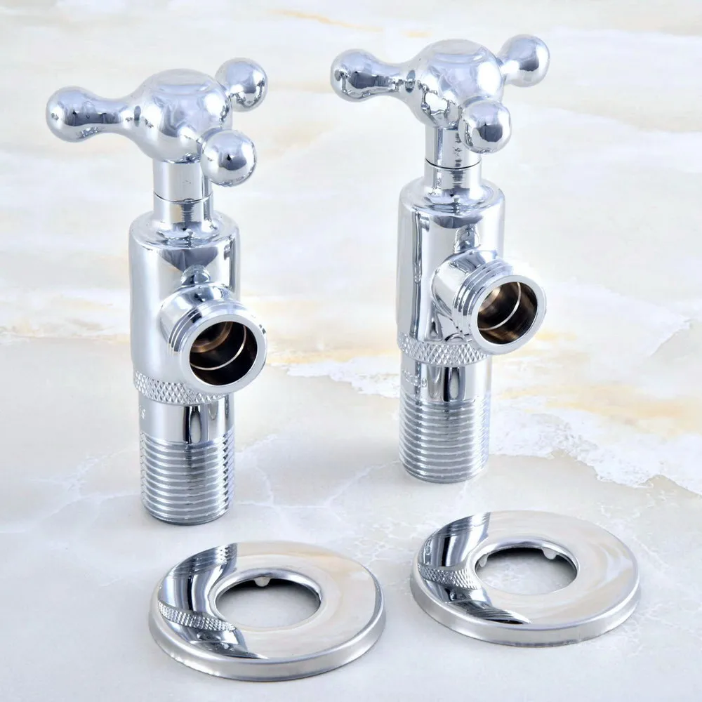 

Новый хром 1/2 "malex 1/2" Мужской Латунный Угловой запорный клапан для ванной запорный клапан заправочные клапаны часть для ванной zav016