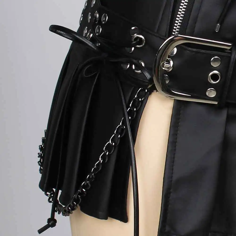 Cyber Goth Harajuku Grunge Gothic Skirts Punk Rock Glitch Core Festival Rave Outfits Hip Hop E-Girls Emo Y2K Vegan Leather