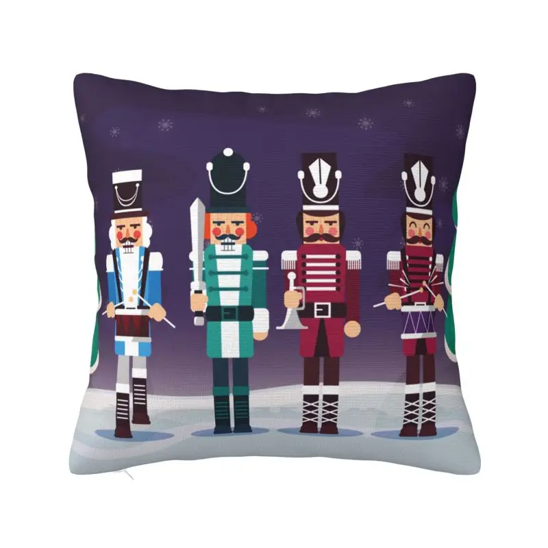 Merry Christmas Nutcrackers Throw Pillow Case Home Decoration Nutcracker Soldier Doll Gift Modern Cushion Cover Soft Pillowcase