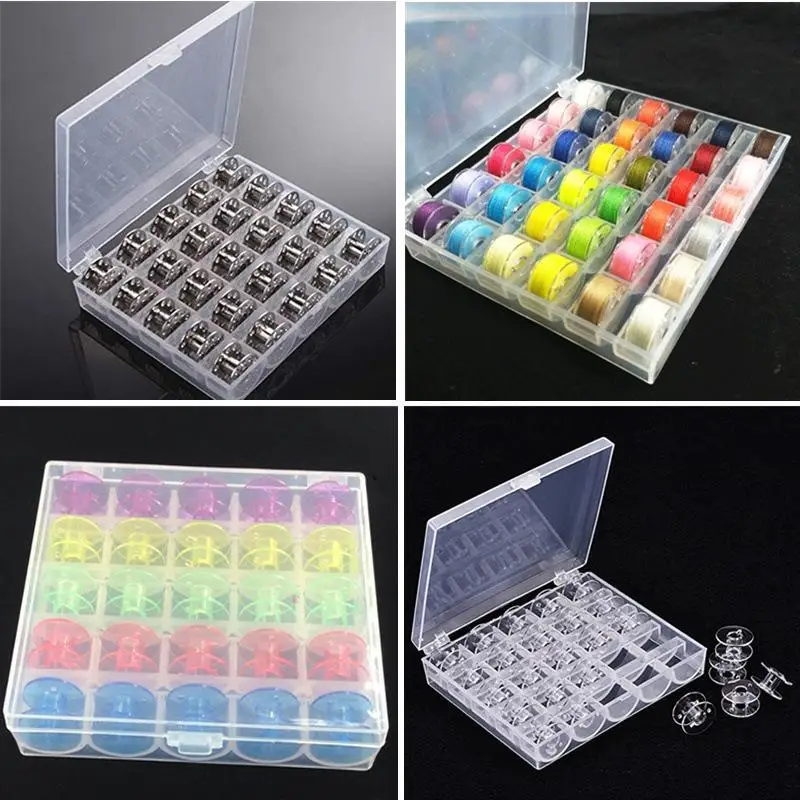 Wound Assorted Threads Great For Home Sewing DIY Projects Sewing Machine Bobbins Set With Colorful Clear Case Pre