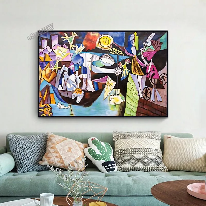 Artist Pablo Picasso Classic Art Canvas Paintings Prints Poster Cubist Style Abstract Character Wall Art Painting for Home Decor