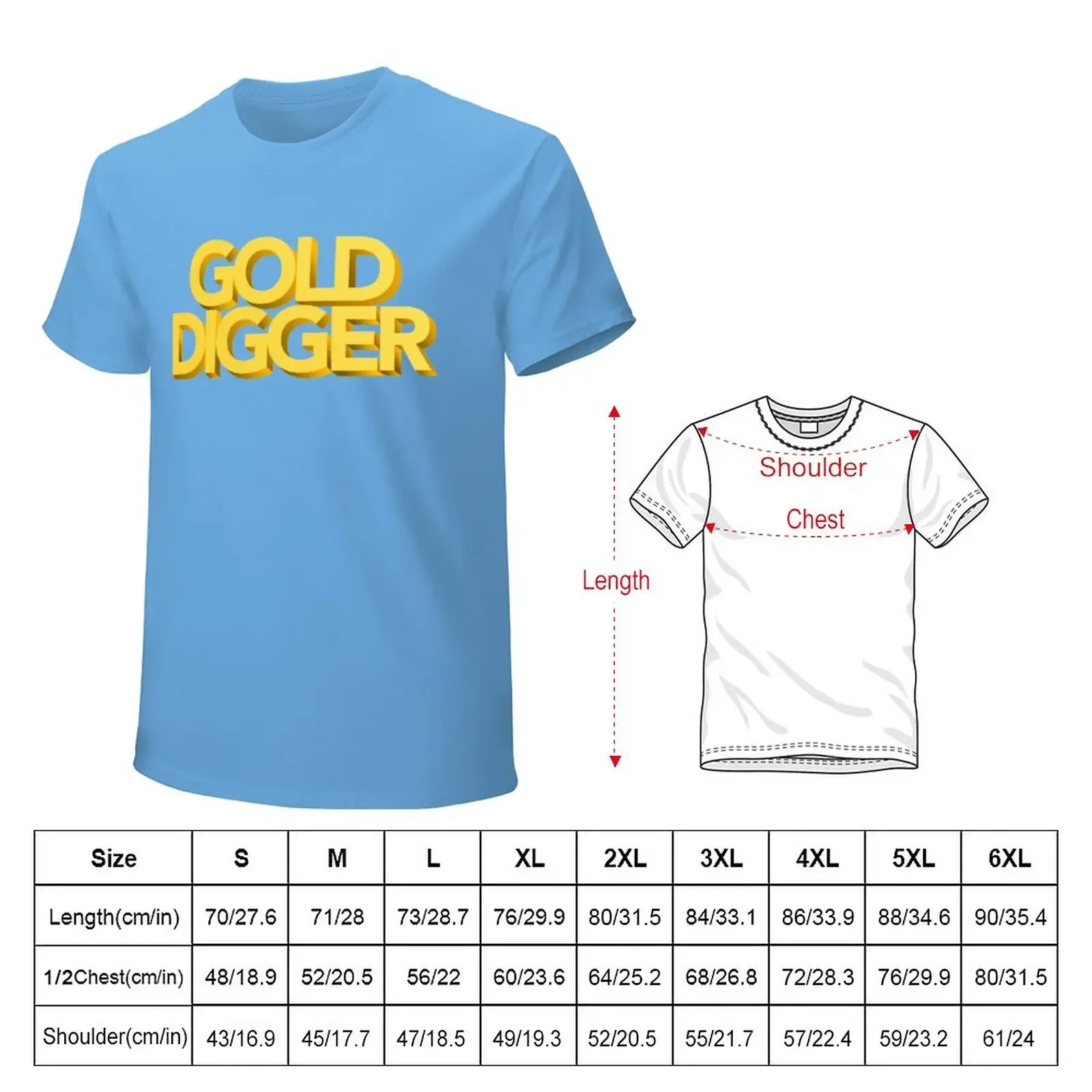 GOLD DIGGER T-Shirt plus sizes aesthetic clothes plain black t shirts men