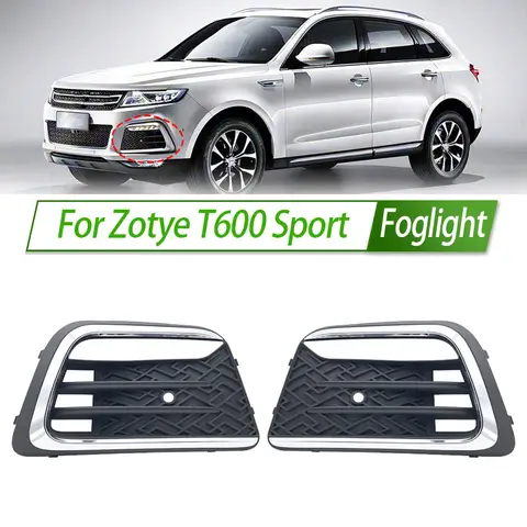 Para zotye t600 esporte carro amortecedor dianteiro luz de nevoeiro capa foglight nevoeiro lâmpada fendin quadro tampa habitação