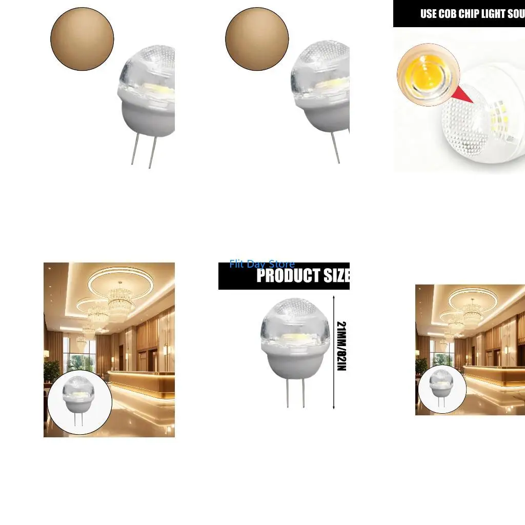 F92C 18 X 29 Mm LED Replacement Bulb 220V, Clear Lens Pin-Base Lamp for Accent Fixtures, Sconces, Chandeliers, and Cabinets