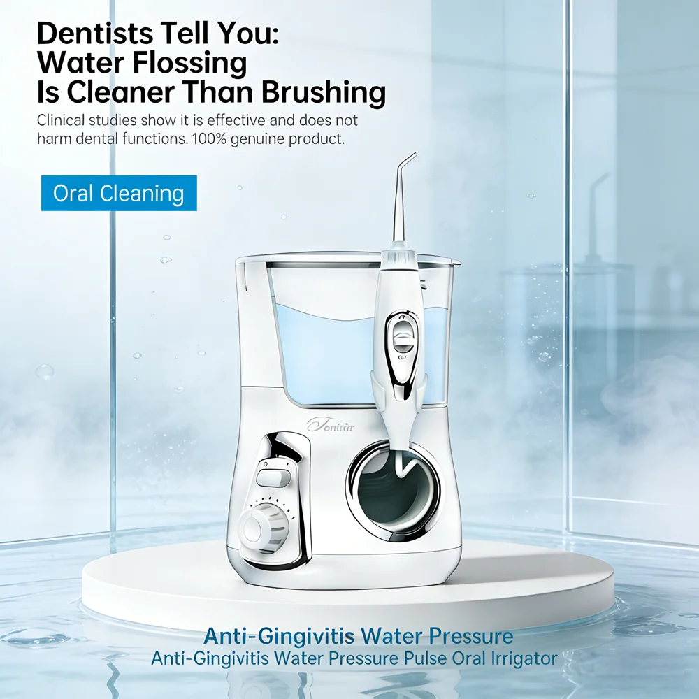 

Настольный электрический ирригатор для полости рта 800 мл, 10 режимов, 5 насадок, для домашней чистки зубов, водный флоссер