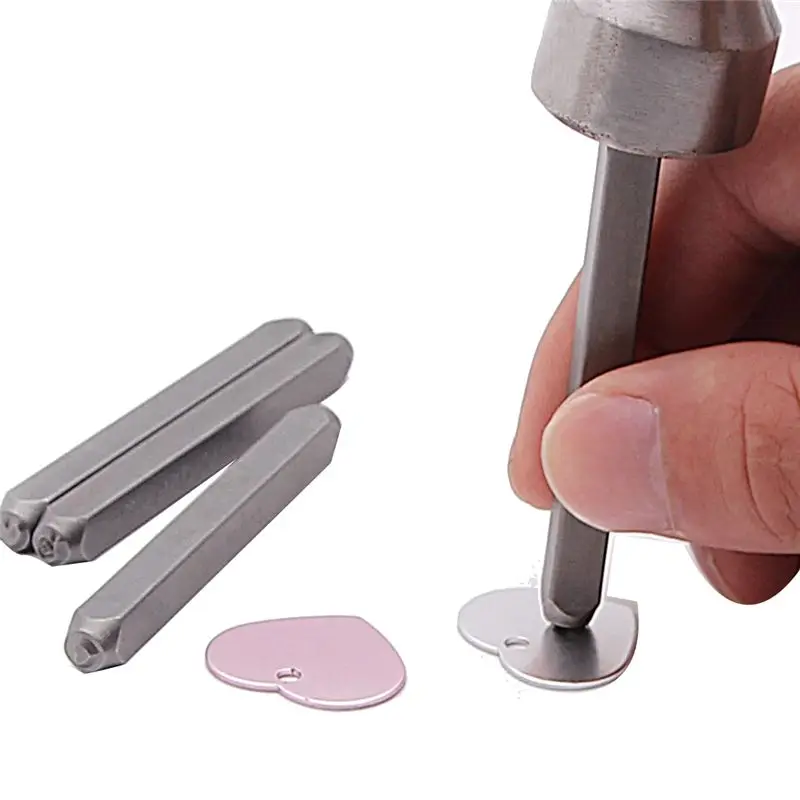 Reliable- 12 Piece Heart-Shaped (Love) Metal Stamp Set, 3mm (1/8 Inch) Metal Punch Stamp Kit for Metal Punching