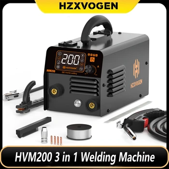 HZXVOGEN 3'ü 1 Arada Yarı Otomatik Kaynak Makinesi Gazsız MIG/Kaldırma TIG/MMA Inverter Kaynakçı Sinerji Aracı Gazsız Demir Lehimleme