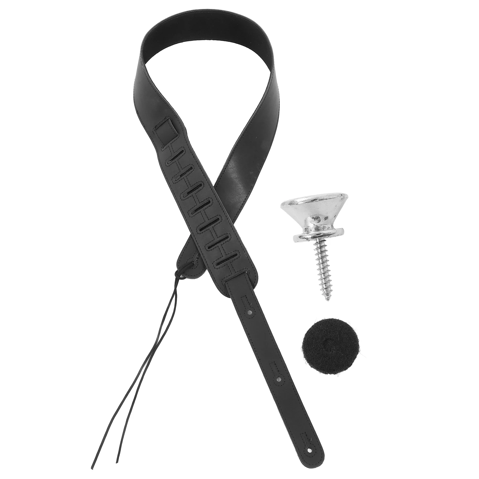 

Guitar Cowhide Bass Belt Durable Comfortable Adjustable Punk Style Guitar Shoulder Strap Instrument Strap Music Belt Accessory