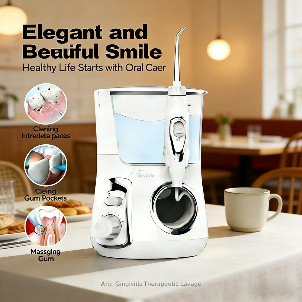 

800ML Large Tank Oral Irrigator, 10 Modes 5 Jet Nozzles Electric Water Flosser, Dental Spa for Home Oral Care, Fight Bad Breath