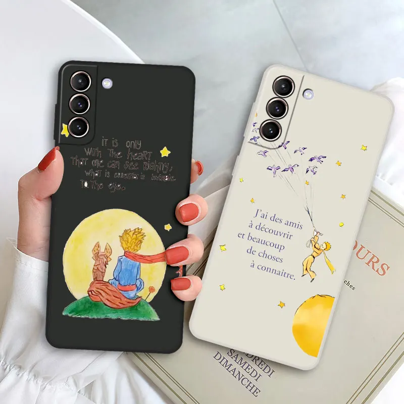 The L-Littles Princes fox Silicone Liquid Case for Samsung Galaxy S23 Ultra S10e S8 S9 Plus S10 S20 FE S21 5G S22 Cases Cover