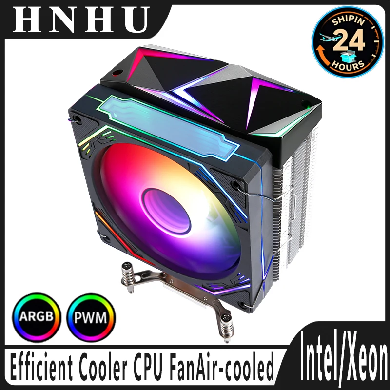 

HNHU 4/6 Heat Pipe 120mm rgb Fan Cpu Cooler Compatible i3 i5 i7 i9 x99 x79 E5 Processor install LGA115x 1200 1700 1851 2066 2011