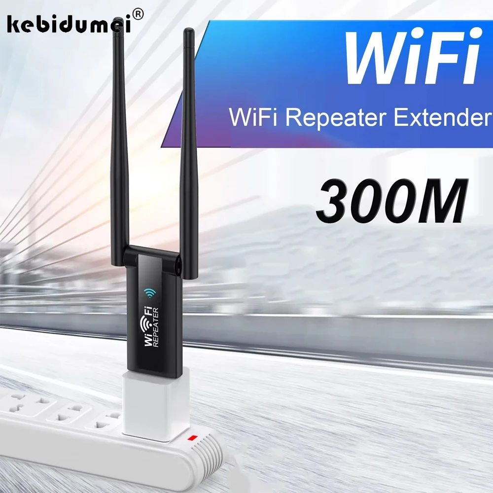 

300Mbps Wireless USB WiFi Repeater Extender WiFi Signal Amplifier Booster Long Range Wi-Fi Router Home Network Card Extension