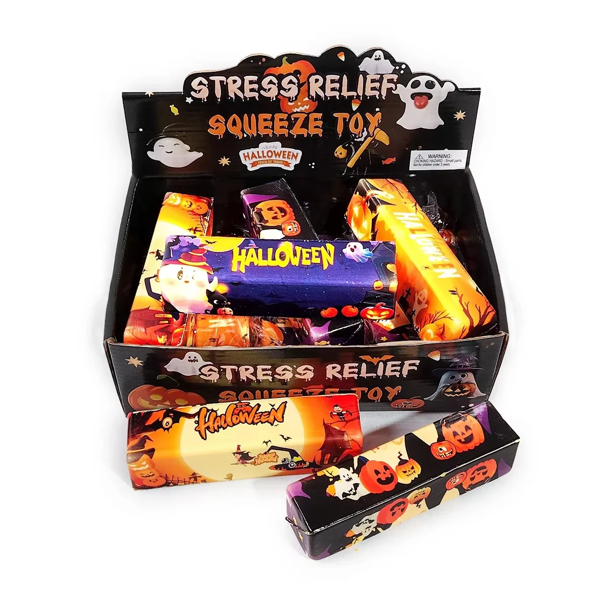 12pcs/Box 14cm PU Slow Rising Butter Stick Squishy Set, Christmas & Halloween Stress Relief Fidget Decompression Toy Wholesale