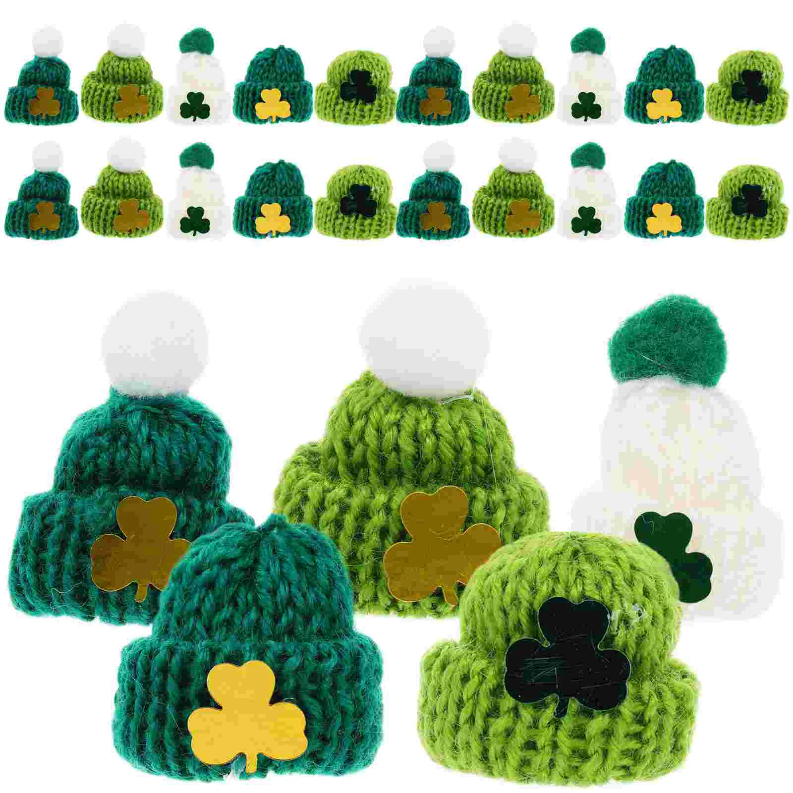 

25 Pcs Party Hats Mini Knit Accessories Headdress Making Clothing Tiny Saint Patrick Ornaments DIY Man