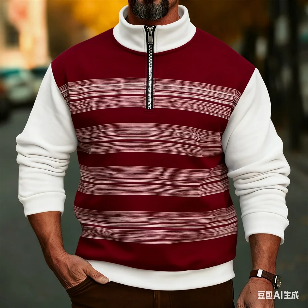 الرجال الوقوف طوق بلوزات لشتاء ثلاثية الأبعاد التصحيح هوديس للرجل الترفيه الرياضة الرمز البريدي هوديي جديد في هوديس وبلوزات #4