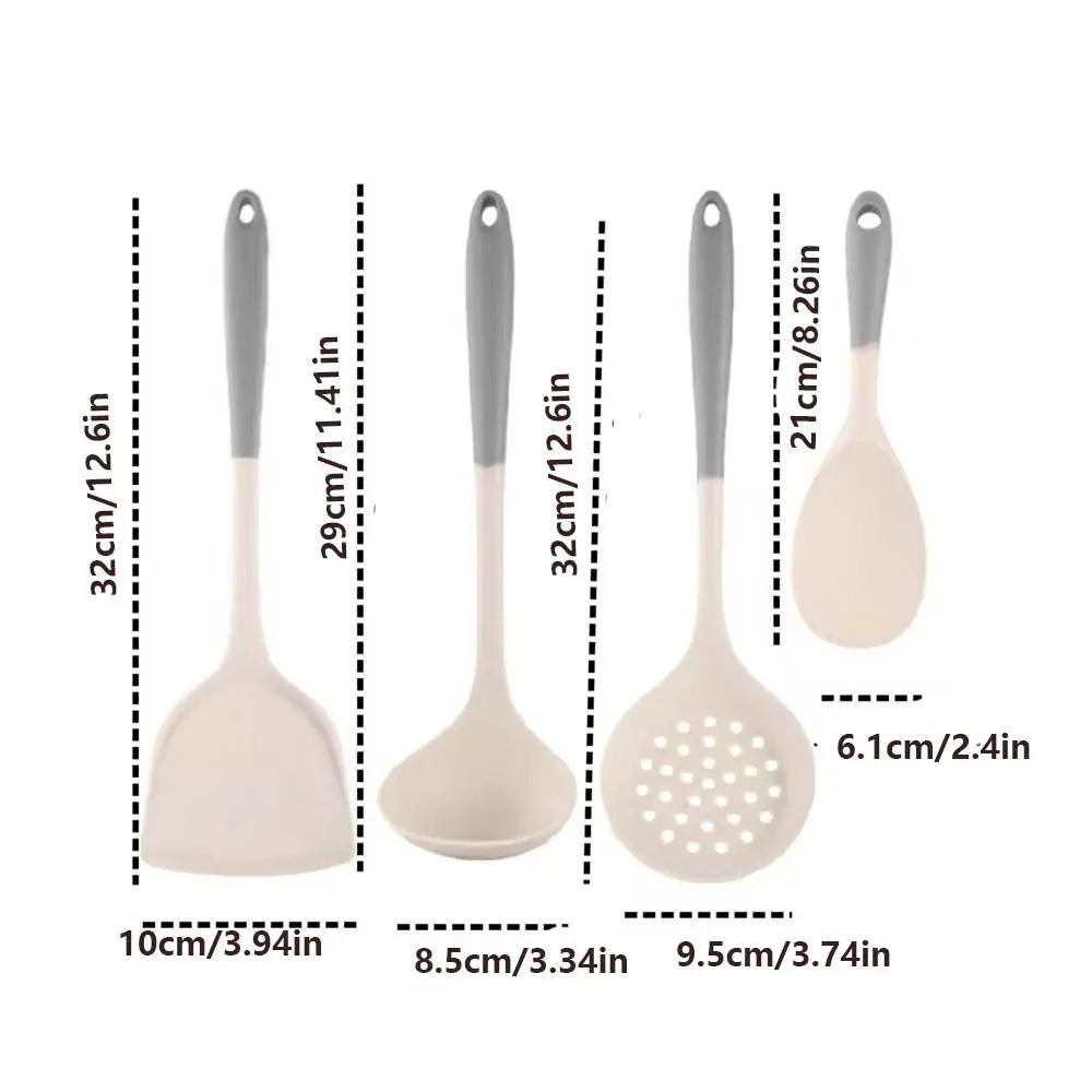 4/3 قطعة ملعقة سيليكون مقاومة للحرارة مجموعة الطبخ غير عصا مقاومة درجات الحرارة العالية ملعقة الطبخ مصفاة مكافحة السمط