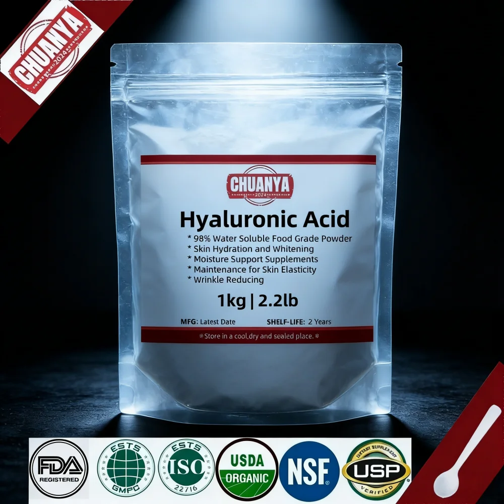 50g-1000g 98% Hyaluronic Acid Powder,F00d Grade HA for Skin Whitening,Anti Aging,Reduce Wrinkle[Latest Date]