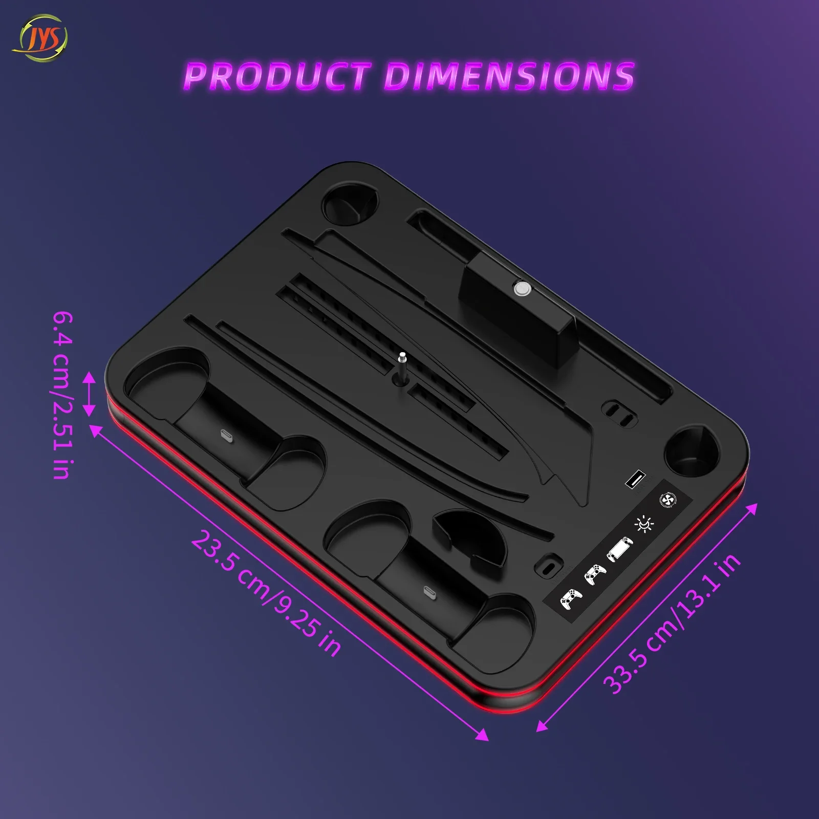 ใหม่ JYS-P5201 สําหรับ PS5 slim multifunction ระบายความร้อนขาตั้งฐานสําหรับ PS5 คอนโซล 5 โหมด RGB LED light handle คลิปชาร์จ