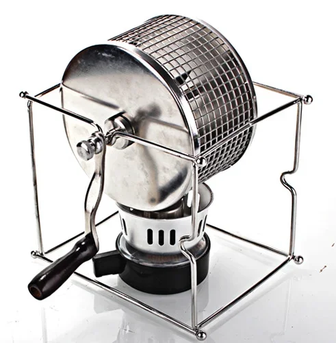 

Hand crank home roaster coffee bean roaster small stainless steel roller roaster