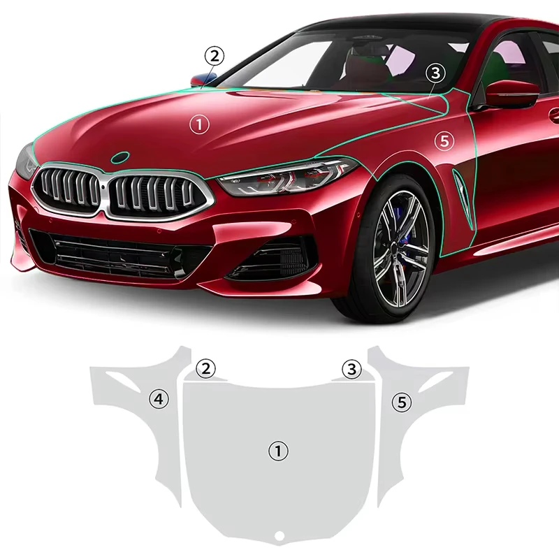 

For BMW 8 Series M850i 2019-2024 TPU Bumper Hood Pre-cut PPF Clear Paint Protective Film Custom Anti Scratch Self Healing Shield