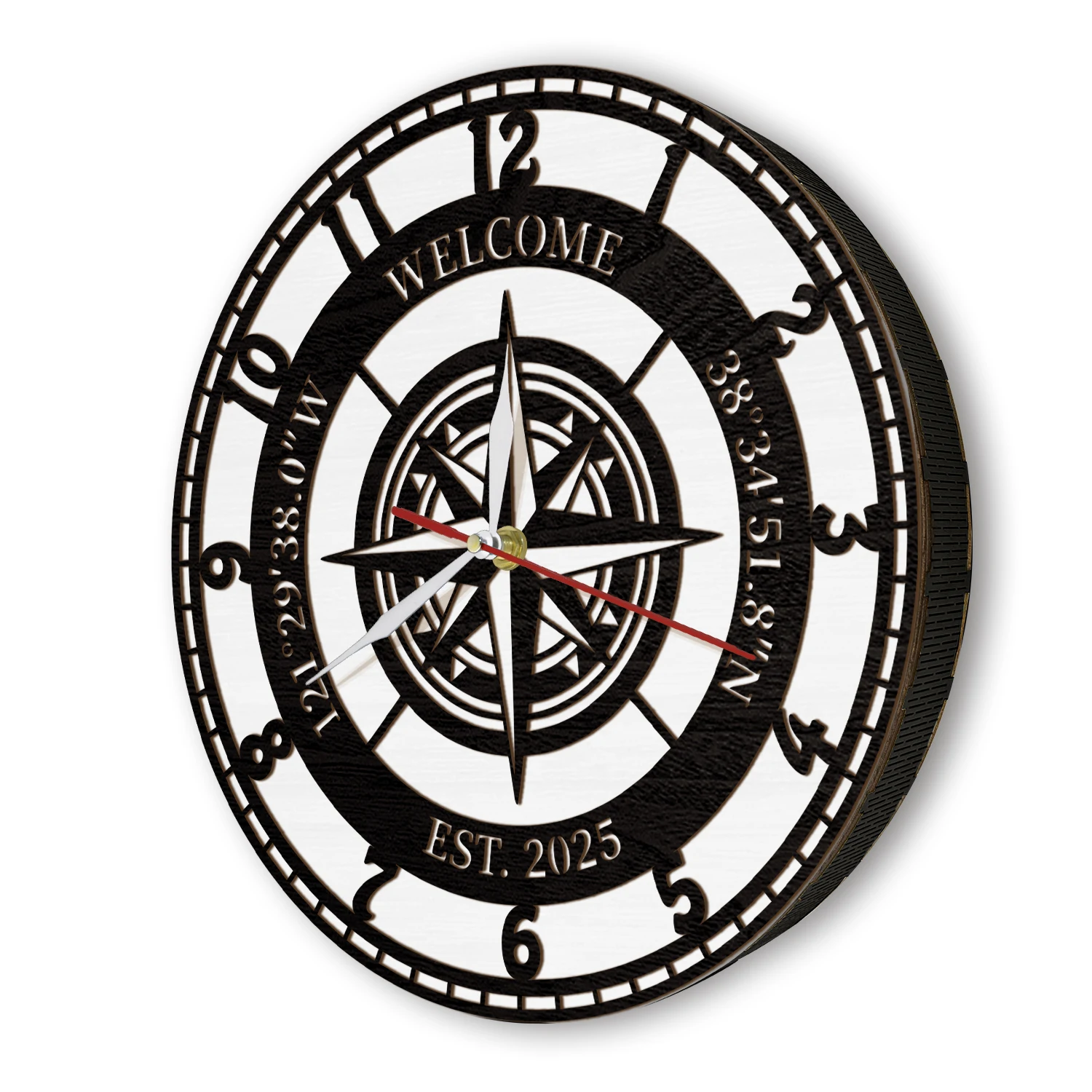 Custom Coordinates Compass LED - đánh giá và giá Lighting Home Decor Wall Clocks