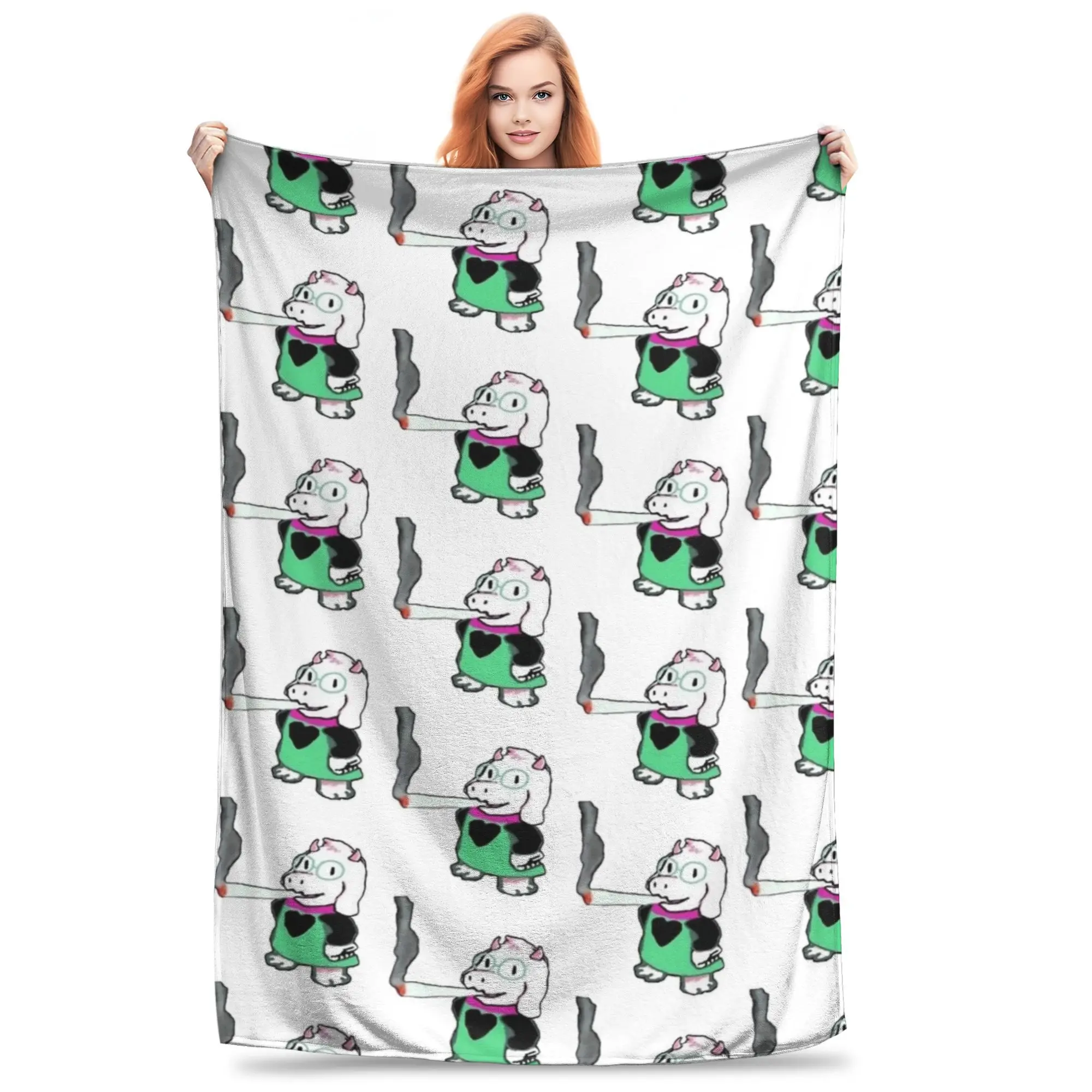 

Deltarune Ralsei Weed Blankets Velvet Summer Air Conditioning Multifunction Warm Throw Blanket for Home Car Quilt