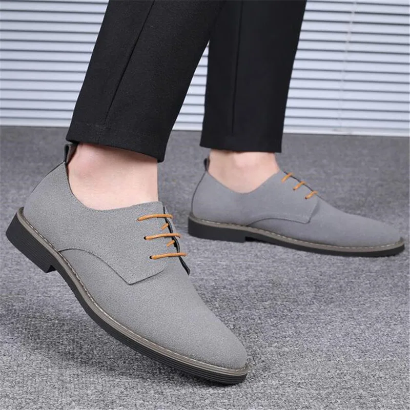 Chaussures Oxford en cuir suédé pour hommes, baskets formelles confortables, chaussures plates pour hommes, marque de haute qualité, mode